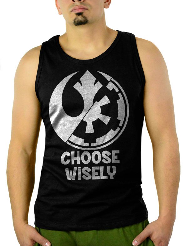Choose Wisely Rebel Alliance Imperial Forces Men Black Tank Top Sleeveless