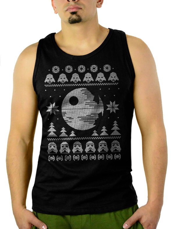 Dark Side of the Force Star Wars Ugly Sweater Men Black Tank Top Sleeveless