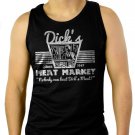 DICK'S MEAT MARKET Funny Humor Rude Not Eating Meat Men Black Tank Top Sleeveless