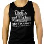DICK'S MEAT MARKET Funny Humor Rude Not Eating Meat Men Black Tank Top Sleeveless