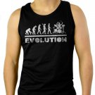 Drummer Evolution Funny Music humor Drums Men Black Tank Top Sleeveless
