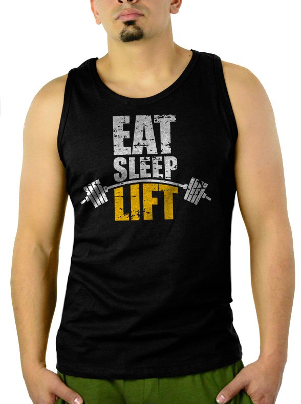 Eat Sleep Lift Men Black Tank Top Sleeveless