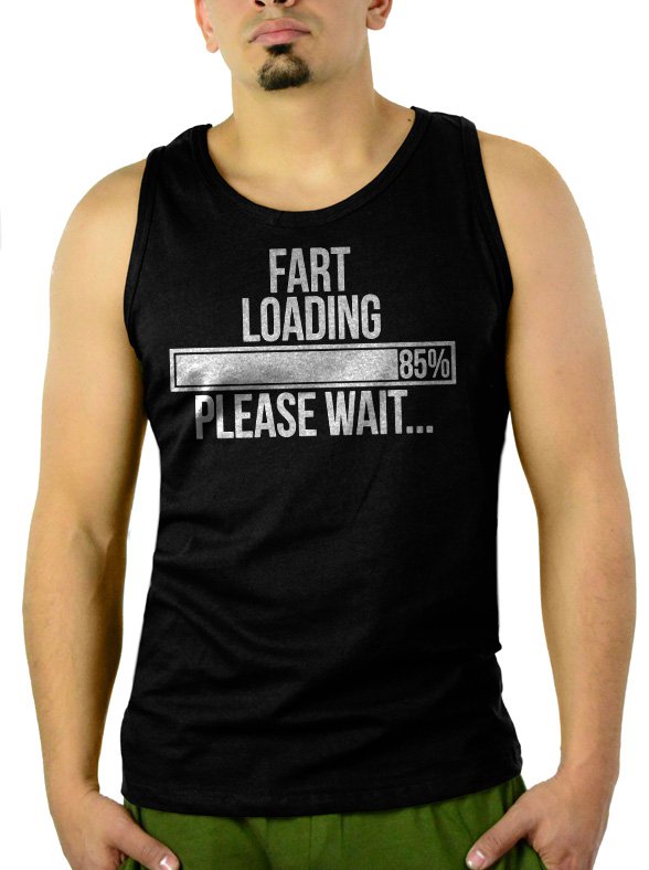 FART LOADING PLEASE WAIT Men Black Tank Top Sleeveless