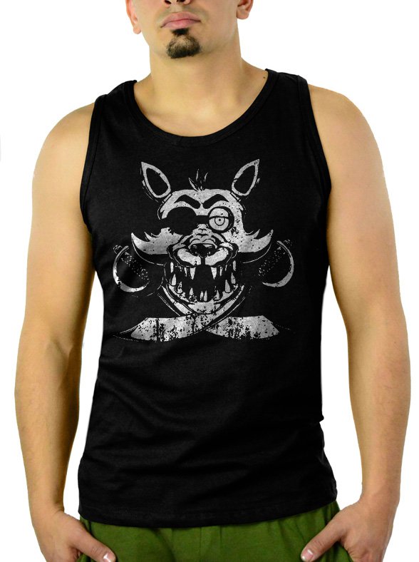 Foxy FNAF Five Nights at Horror Men Black Tank Top Sleeveless