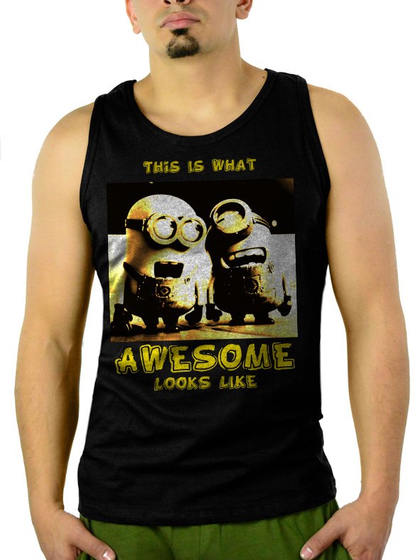 Minions Are Awesome Men Black Tank Top Sleeveless