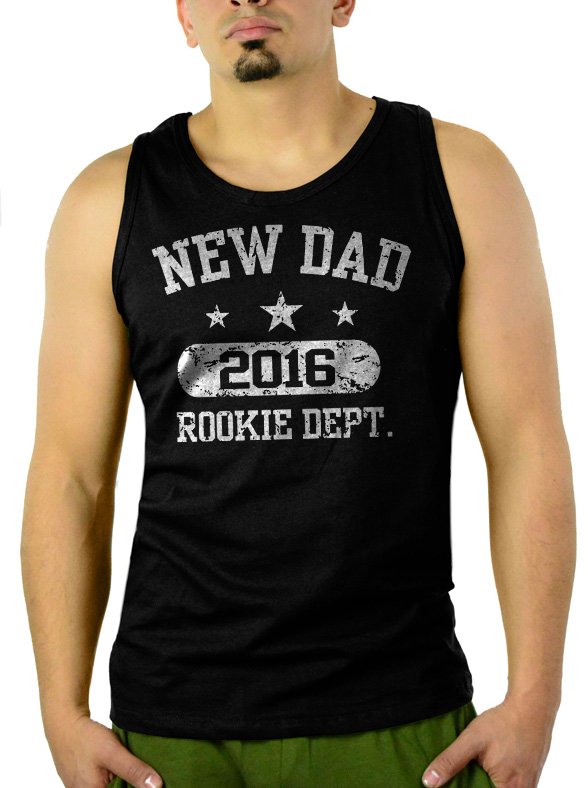 New Dad 2016 Father's Day Gift Men Black Tank Top Sleeveless