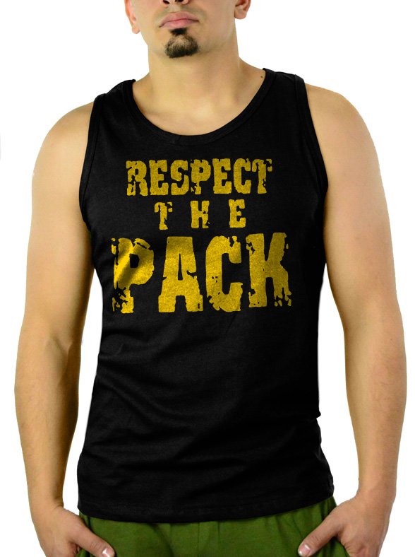 Respect the Pack Green Bay Packers Go Pack Men Black Tank Top Sleeveless