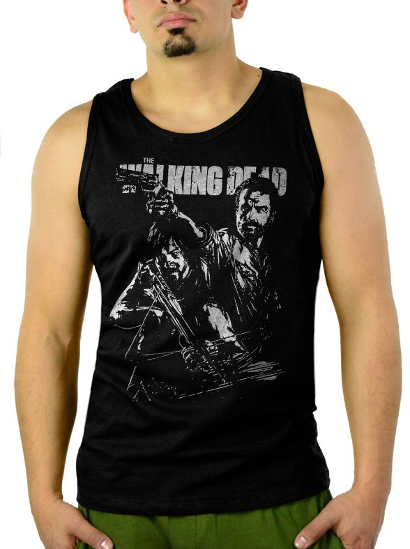 The Walking Dead Grimes Dixon Men Black Tank Top Sleeveless