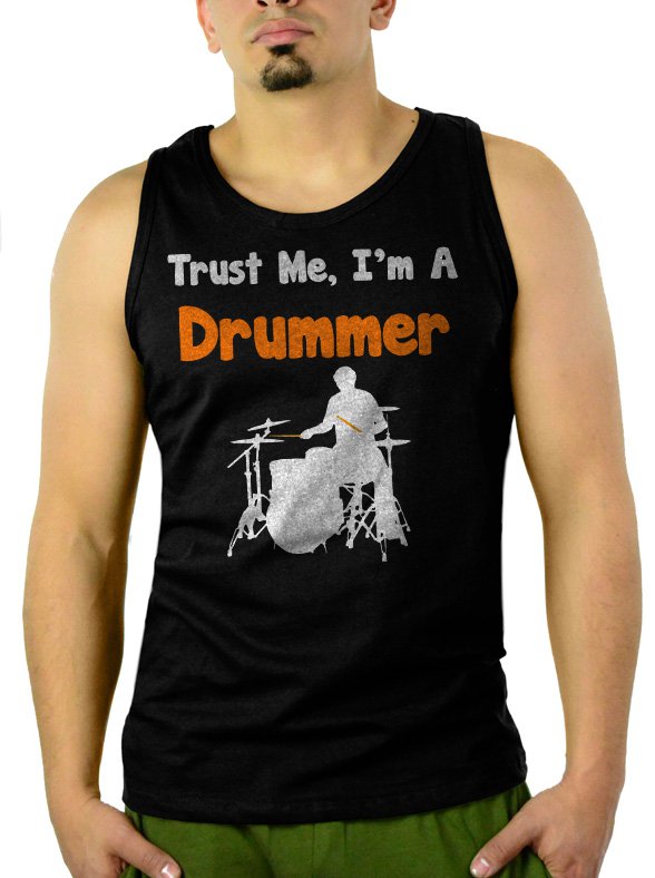 Trust Me I'm A Drummer Men Black Tank Top Sleeveless