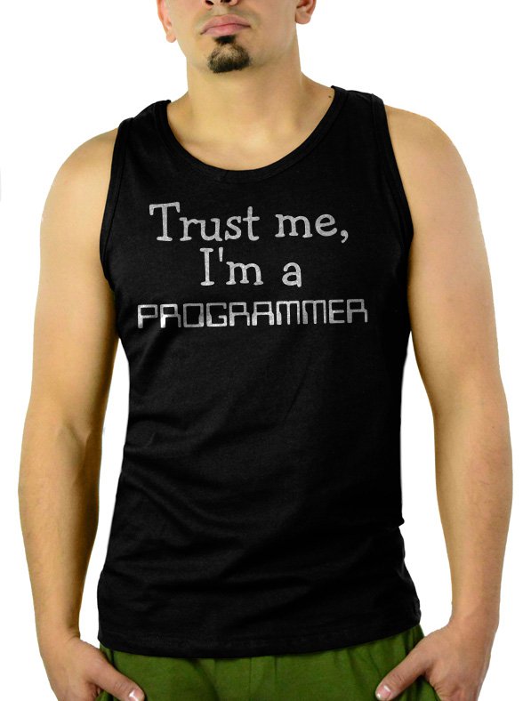 Trust Me I'm A Programmer Job Occupation Men Black Tank Top Sleeveless
