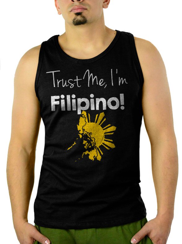 Trust Me I'm Filipino Men Black Tank Top Sleeveless