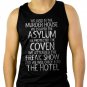 We Lived In The Murder House We escaped the Asylum Men Black Tank Top Sleeveless