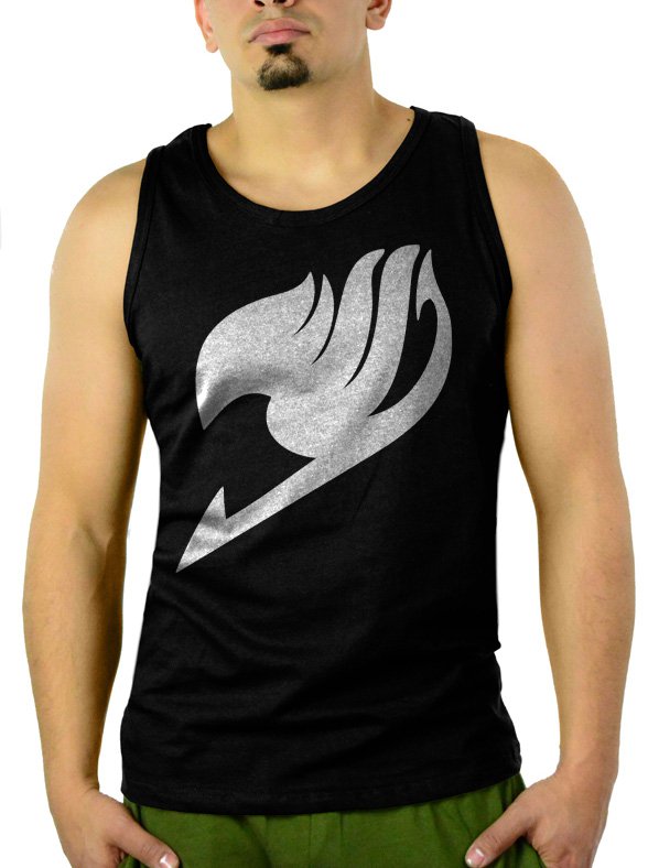Anime Fairy Tail Guild Mark Cosplay Men Black Tank Top Sleeveless
