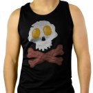 Bacon & Eggs Skull & Crossbones funny- Bacon Strips Men Black Tank Top Sleeveless