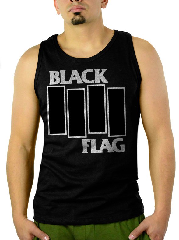 Black Flag Men Black Tank Top Sleeveless