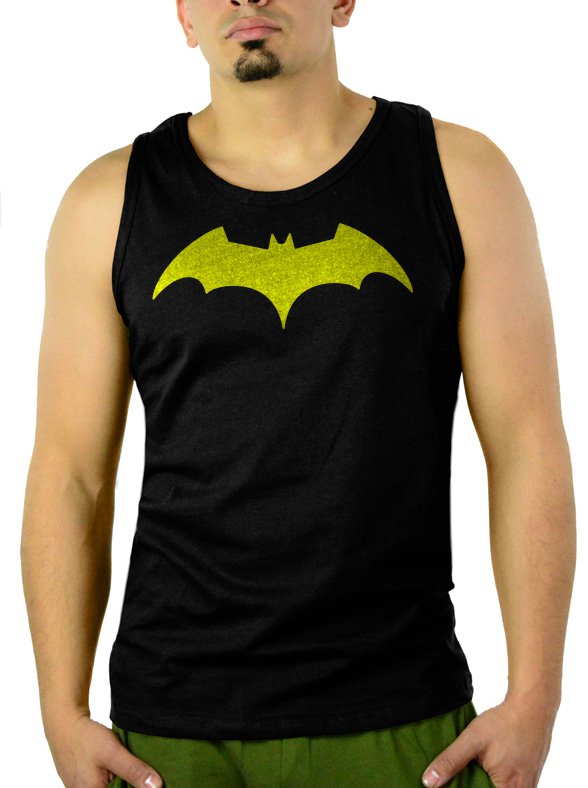 DC Comics Batman Fly Hush Bat Logo Men'sMen Black Tank Top Sleeveless