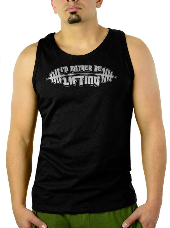I'd Rather Be LIFTING Men Black Tank Top Sleeveless