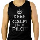 Keep Calm I'm A Pilot Tank Top Fly Flying Airplane Tee