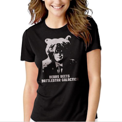 New Hot THE OFFICE BEARS BEETS BATTLESTAR GALACTICA Women Adult T-Shirt