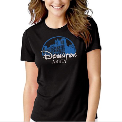 DOWNTON ABBEY Castle Bates Sherlock Black T-shirt For Women