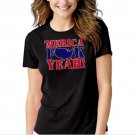 MERICA F$$K YEAH Black T-shirt For Women