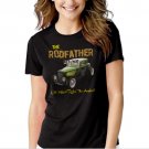 Old School Rodfather Hot Rat Rod Classic Car Black T-shirt For Women