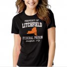 Property Of Litchfield Federal Prison NY Black T-shirt For Women