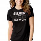 Silver and Black Forever Oakland Raiders Black T-shirt For Women