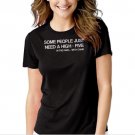 SOME PEOPLE HIGH FIVE IN THE FACE WITH A CHAIR Black T-shirt For Women