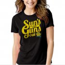 Suns out Guns out summer vacation Black T-shirt For Women
