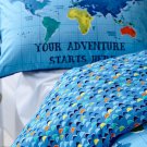 world map travel twin duvet cover bedding set