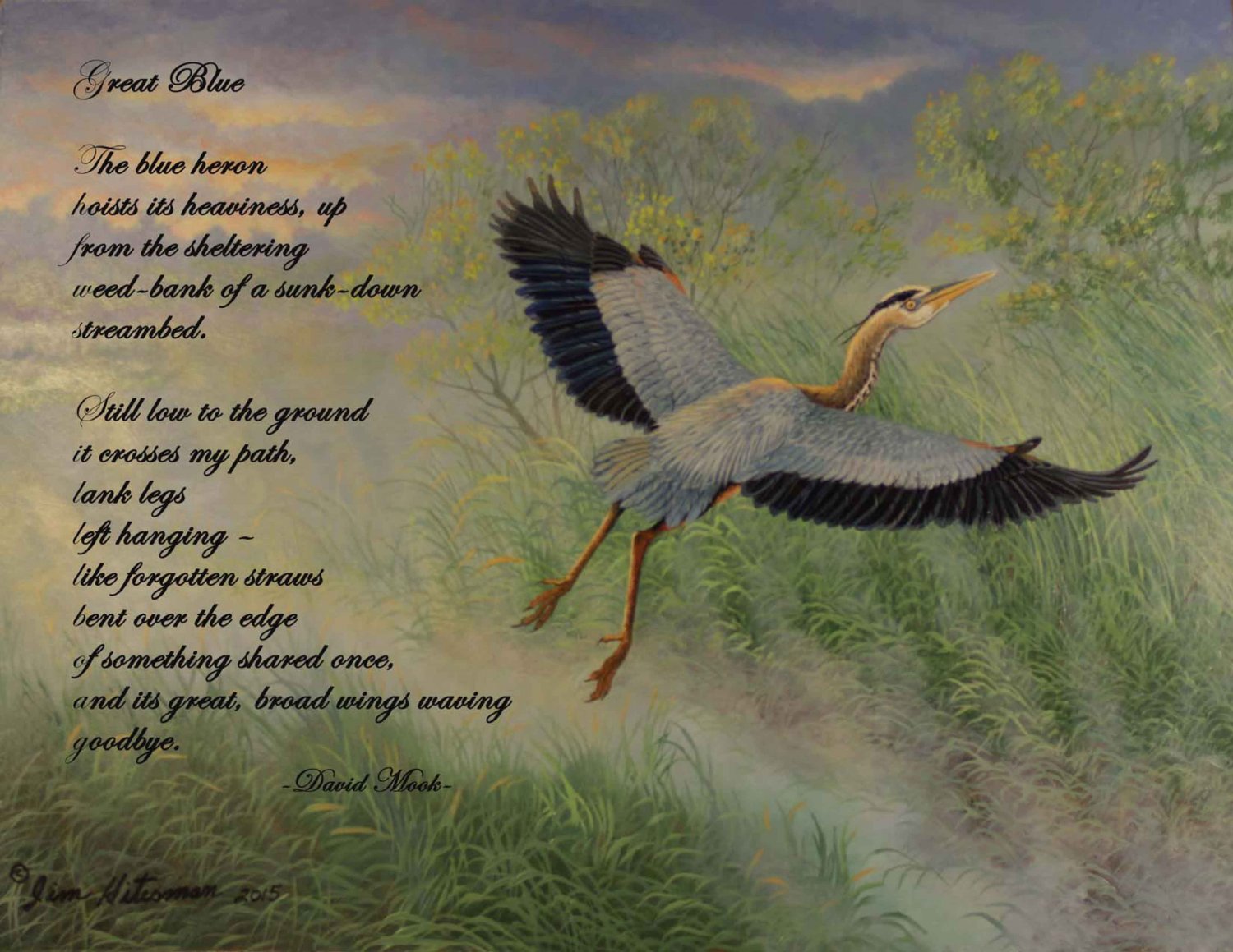 Great Blue Heron w/Poem - Item CP126