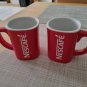 4 x Nescafe Red Cup Coffee Mug Collectible Red White Ceramic Tea Drink Classic Gift