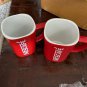 4 x Nescafe Red Cup Coffee Mug Collectible Red White Ceramic Tea Drink Classic Gift