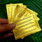 6 x Talisman Gold Plate Yant 5 Rows God Ha Taew Mantra Lucky Thai Buddha Amulet