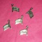 USA Flag Tibetan Silver Bead charms 5 pieces