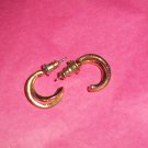 Vintage Gold Double Half Hoop Post Earrings