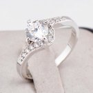 10Kt White Gold Filled Ring set with White Sapphire cz Stones size 7