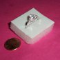 10Kt White Gold Filled Ring set with White Sapphire cz Stones size 7