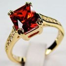 10 Kt Yellow Gold Filled Ruby Red cz Ring size 7