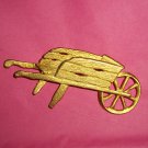 Gold Wheelbarrow Brooch Pin  Matte Finish Metal