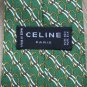 CELINE Vintage Green Equestrian Print Tie.