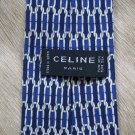 CELINE Vintage Blue Equestrian Print Tie.