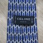 CELINE Vintage Blue Equestrian Print Tie.