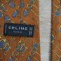 CELINE Vintage Brown Equestrian Print Tie.