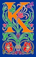 Initial Letter K Style Victorian Needlepoint Canvas (ar7-vic-k)