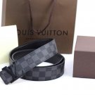 Damier Graphite LV Initial Men's Leather Belt Full Set - 115 cm