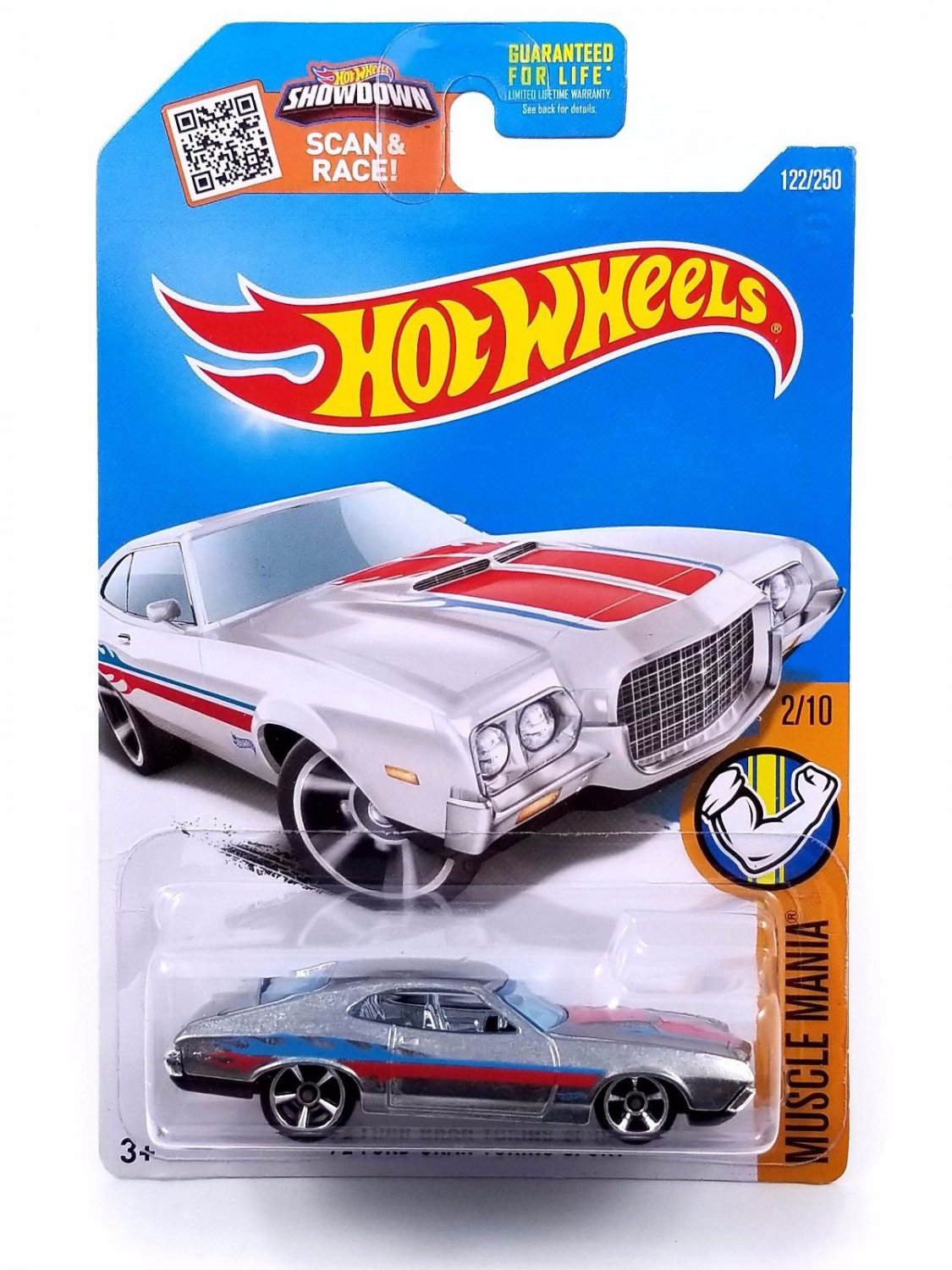 Hot Wheels 72 Ford Gran Torino Sport 2016 122250 Muscle Mania Zamac 