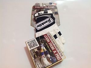 Franklin Youth Classic Batting Gloves Size Youth XS White Black NEW