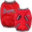 NEW ATLANTA BRAVES PET DOG BASEBALL JERSEY  LICENSED DUGOUT JACKET SIZE M